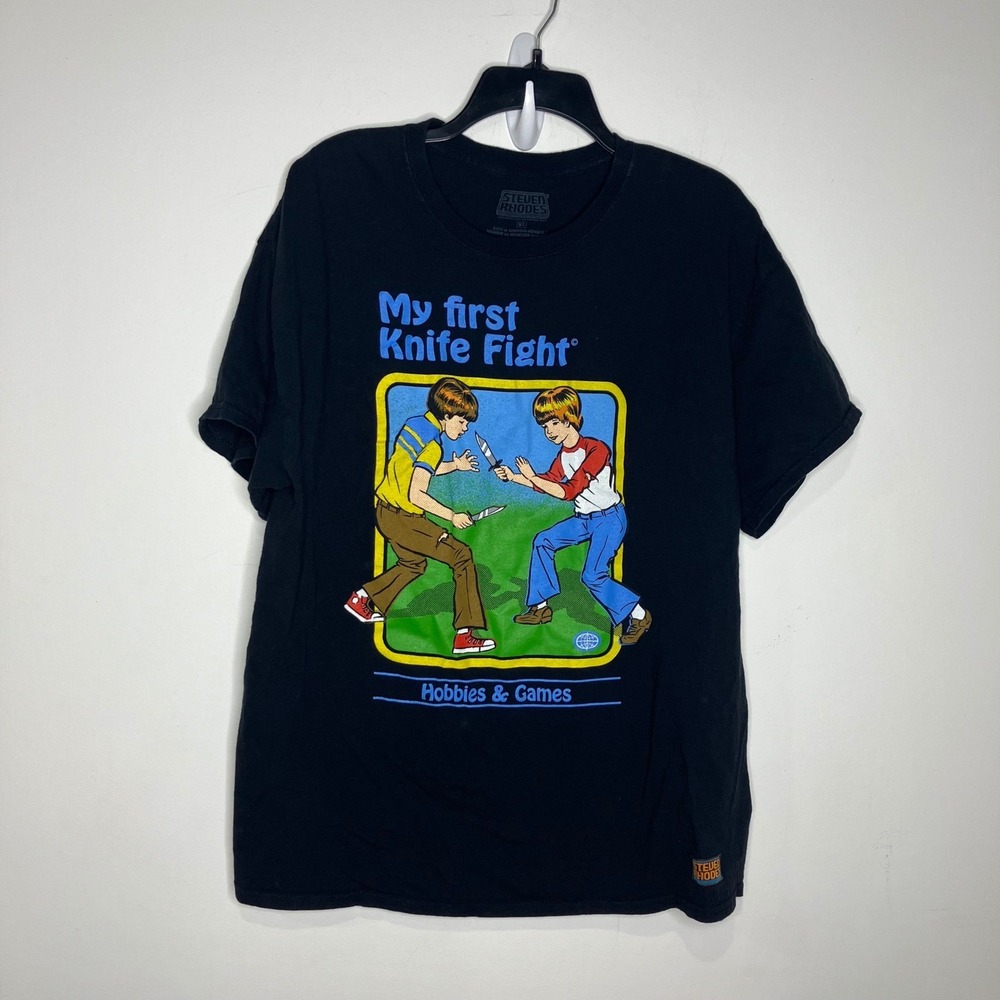 Steven Rhodes first knife fight t-shirt retro vintage style unisex size XL